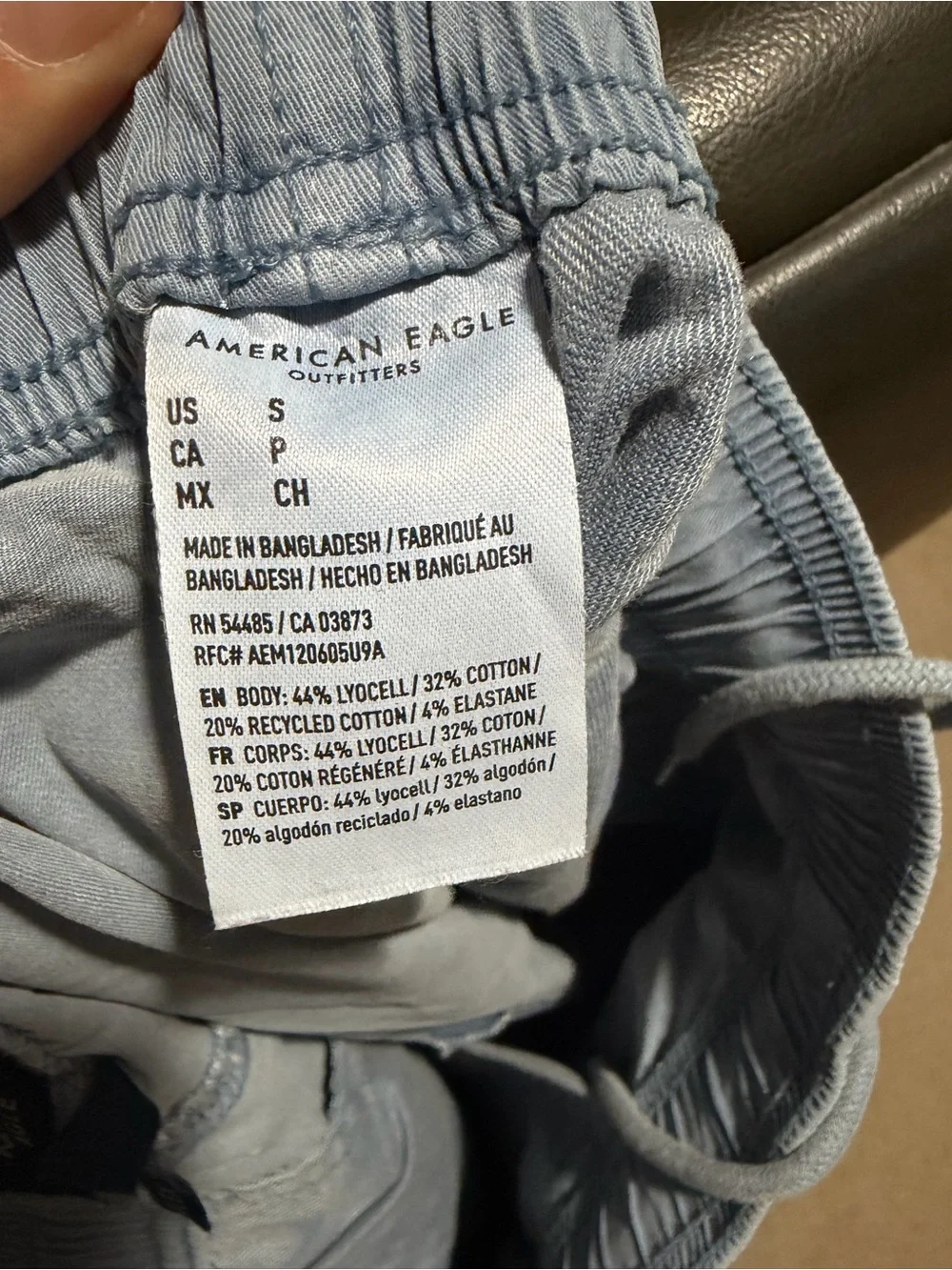 American Eagle Outfitters Men's Sky Blue Drawstring Elastic-Waist Shorts